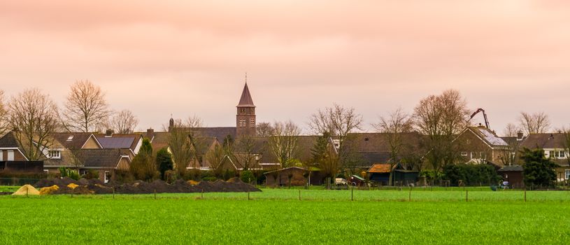 skyline of rucphen a small rustic village in North Brabant, The Netherlands