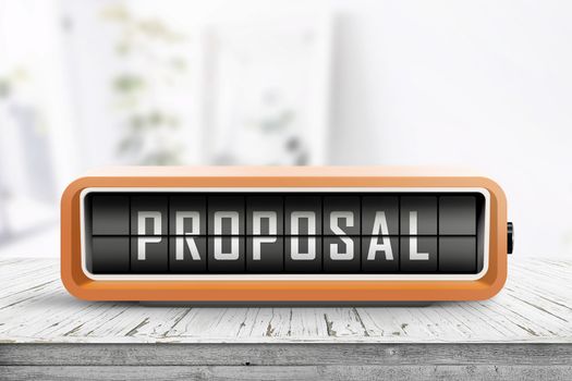 Proposal message on an alarm device in a living room with bright daylight