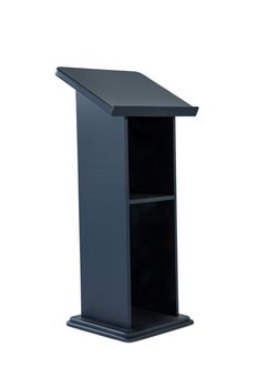 Black podium isolated on white background