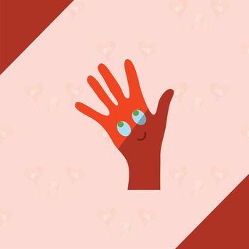 Vector of greeting card with autism hand symbol