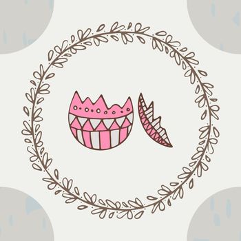 Vector of greeting card with broken egg symbol