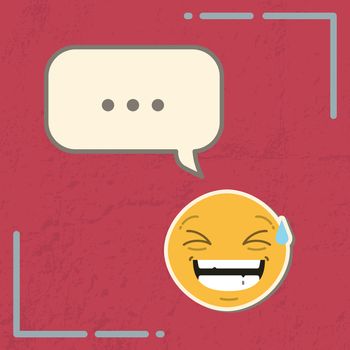 Vector of card with laughing emoji
