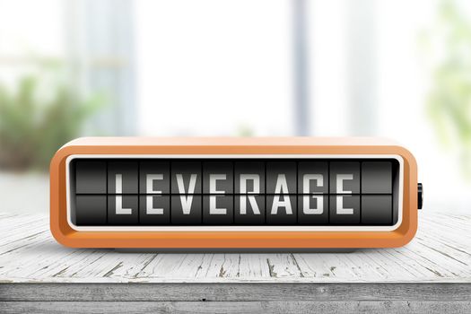 Leverage message on an analog device in orange color in a bright living room