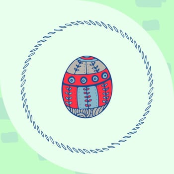 Vector of greeting card with easter egg symbol
