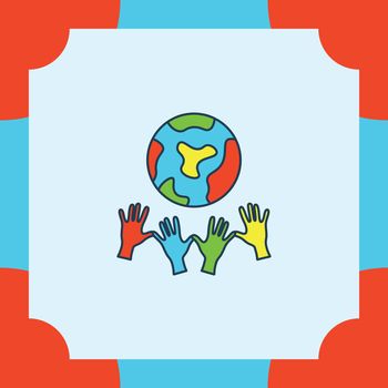 Vector of greeting card with unity in diversity symbol