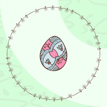 Vector of greeting card with easter egg symbol