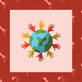 Vector of greeting card with unity in diversity symbol