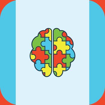 Vector of greeting card with puzzle brain symbol