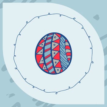 Vector of greeting card with easter egg symbol