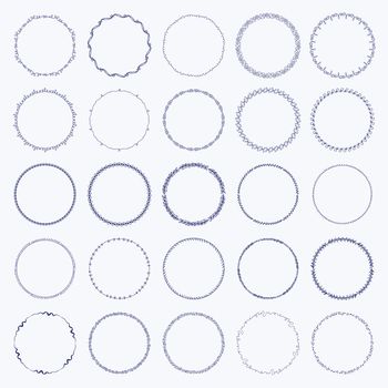 Vector icon set of round frames against white background