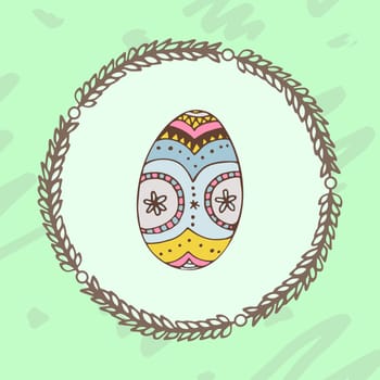 Vector of greeting card with easter egg symbol