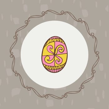Vector of greeting card with easter egg symbol