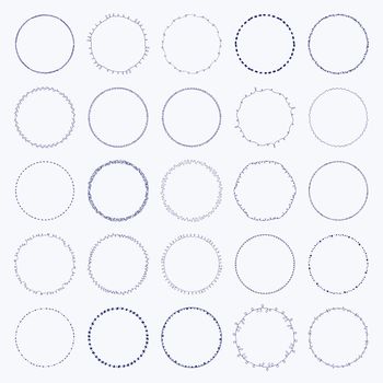 Vector icon set of round frames against white background