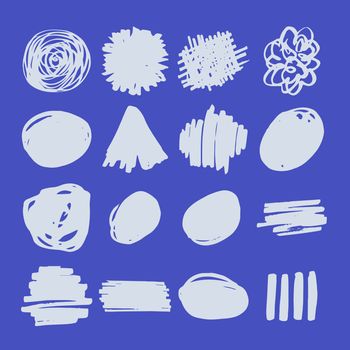 Vector icon set of doodle against white background