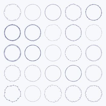 Vector icon set of round frames against white background