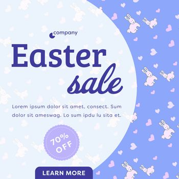 Vector of card with easter sale message and lorem ipsum text