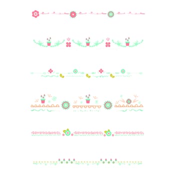 Vector set of decorated buntings