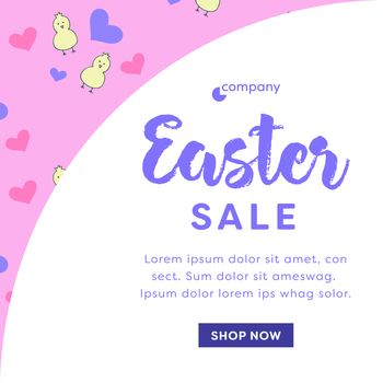 Vector of card with easter sale message and lorem ipsum text