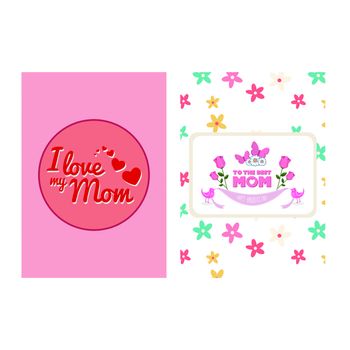 Vector set of mothers day wishes against white background