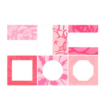 Vector set of frames with different patterns against white background