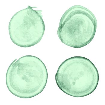 Vector set of painted circle spots against white background