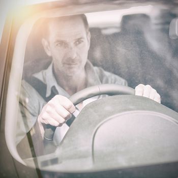 Man driving a car 