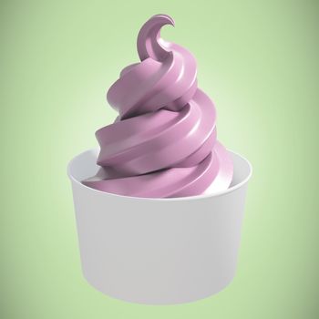 3D Composite image of a cupcake against green background