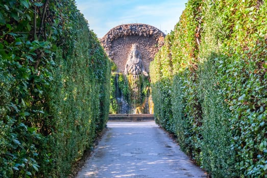 Famous Italian Renaissance garden. Tivoli Gardens. Parks and trees of Villa D'Este. Lazio region, Italy
