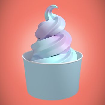 3D Composite image of a cupcake against orange paper