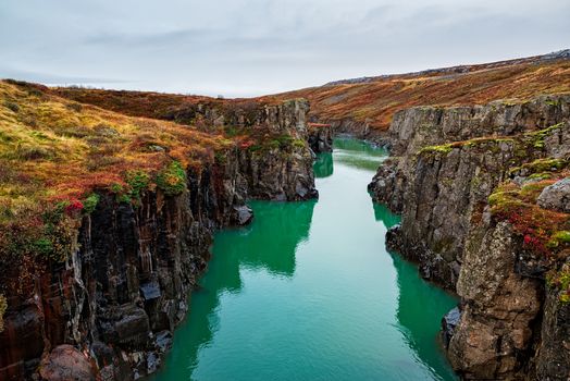 Jokulsa a Dal river canyon in east Iceland