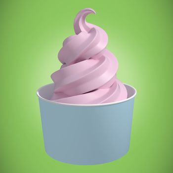 3D Composite image of a cupcake against green background