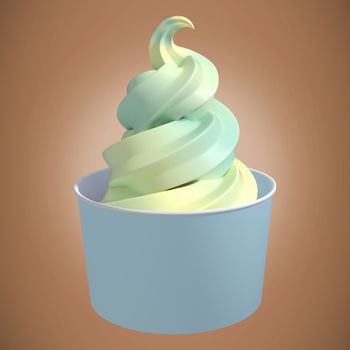 3D Composite image of a cupcake against brown background