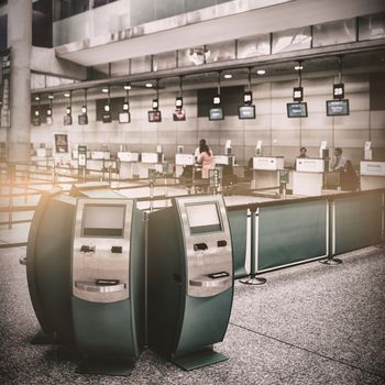 Ticket counter in airport