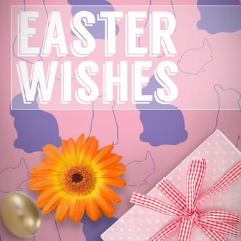 Easter greeting against picture of a flower