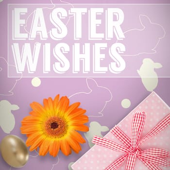 Easter greeting against picture of a flower