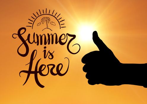 Digital composite of Thumbs up summer is here