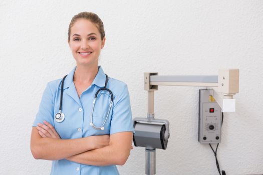 Dental assistant smiling at camera at the dental clinic