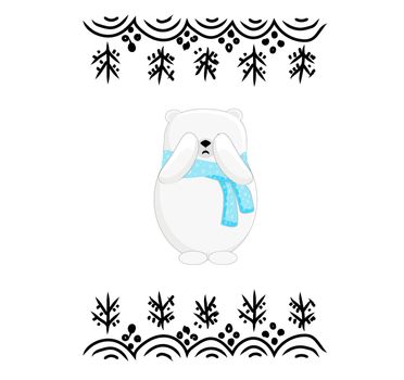 Northern bears. Animal parents. Cartoon characters isolated on a white background.