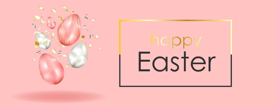 EASTER SALE. banner. chicken on a yellow background. Happy easter. Poster or postcard horizontal format. Spring break. Bright colours. Realistic design.