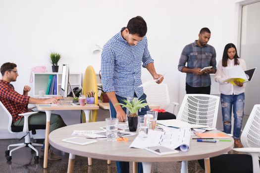 Business people working at desk in office