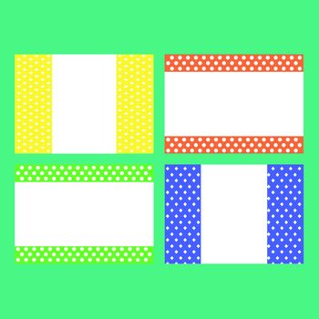 Vector icon set of frame against green background