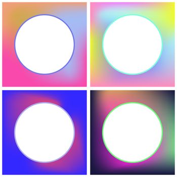 Vector icon set of neon sphere against white background