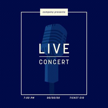 Vector image of concert pass with text and instrument icon