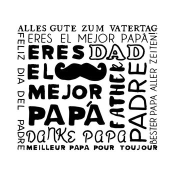 Word happy fathers day on white background