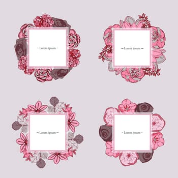 Vector image of greeting card with text and floral design