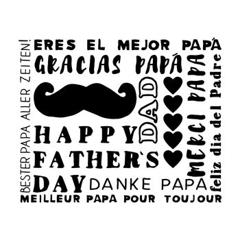 Word happy fathers day on white background