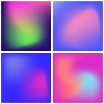 Vector icon set of neon square against white background