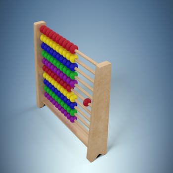 Composite image of abacus toy against purple vignette
