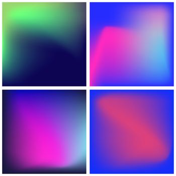 Vector icon set of neon square against white background