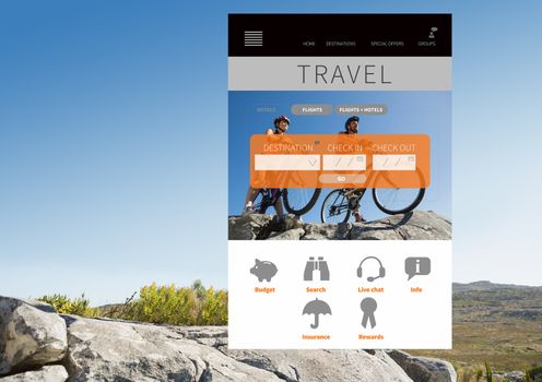 Digital composite of Travel App Interface
